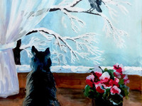 кот на окне