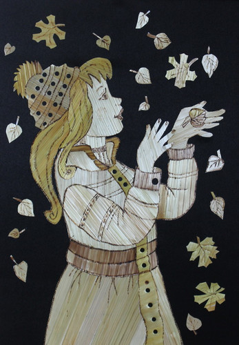 аппликация, соломка