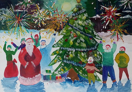 зима, новый год